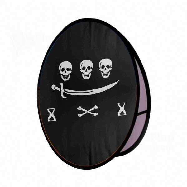 Jolly Roger Pirate Of Jean Thomas Dullien Round Cloth Banner Display Stands