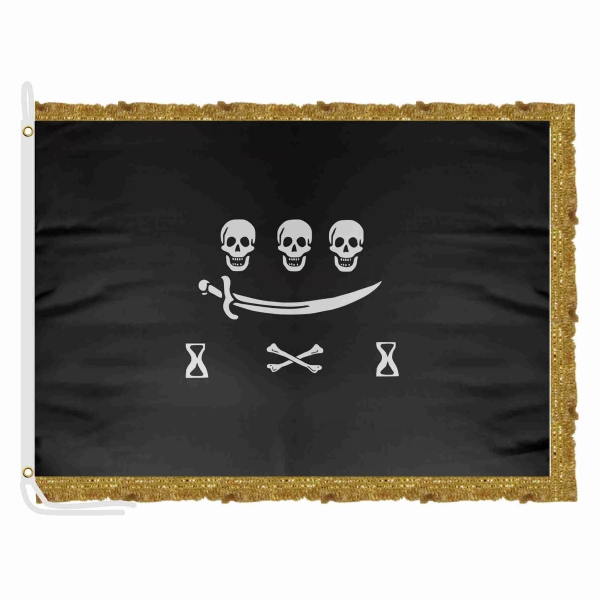 Jolly Roger Pirate Of Jean Thomas Dullien Satin Office Flag