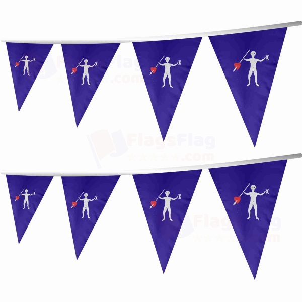 Jolly Roger Pirate Stringed Triangle Flag