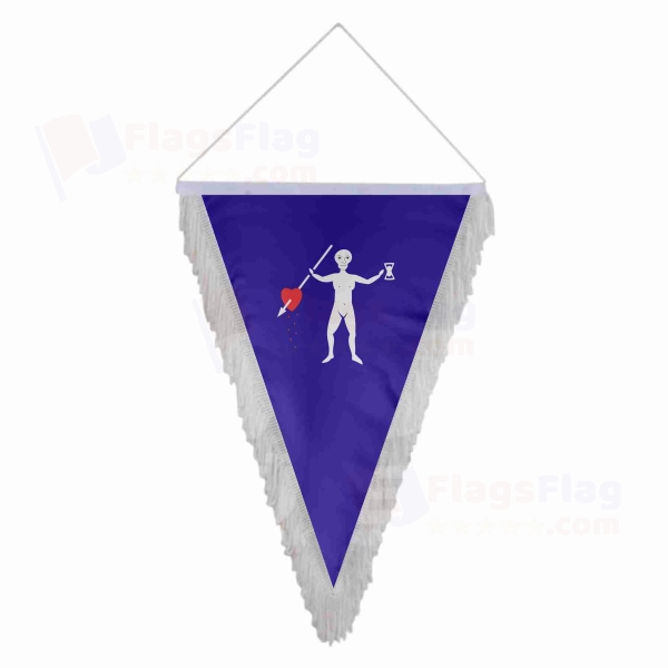 Jolly Roger Pirate Triangle Fringed Streamers