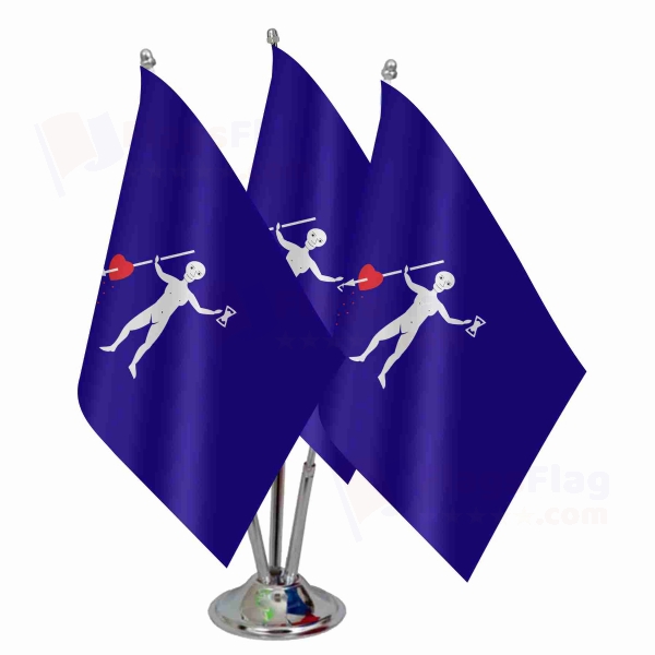 Jolly Roger Pirate Triple Table Flag