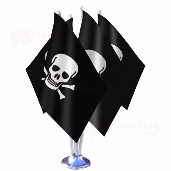 Jolly Roger Quadruple Table Flag