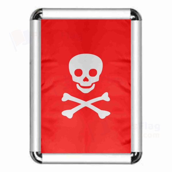 Jolly Roger Red Framed Pictures