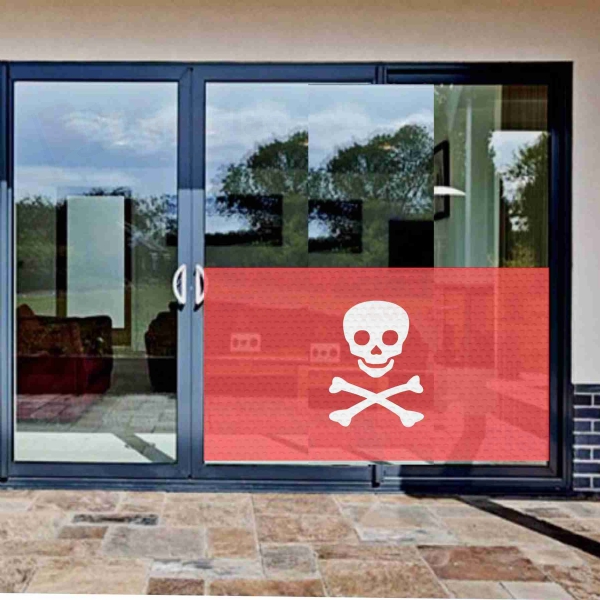 Jolly Roger Red Glass Film Jolly Roger Red One Way Vision Printing