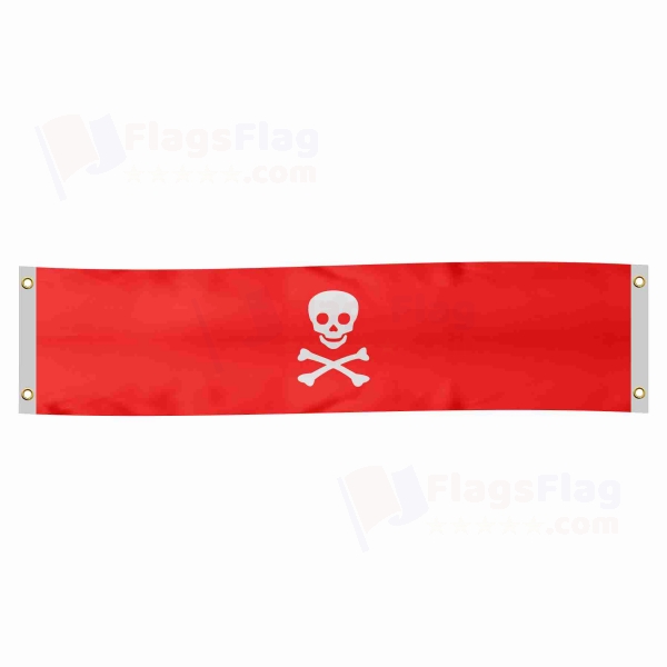 Jolly Roger Red Poster Banner