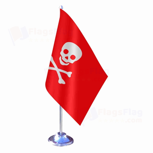 Jolly Roger Red Single Table Flag