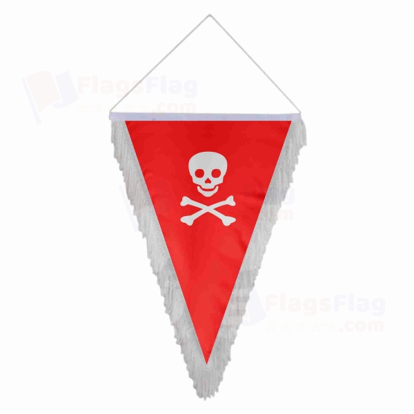 Jolly Roger Red Triangle Fringed Streamers