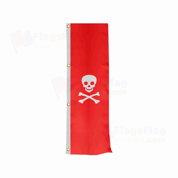 Jolly Roger Red Vertically Raised Flags