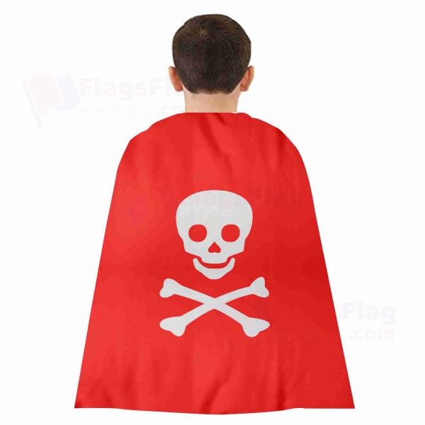 Jolly Roger Red Woven Fabric Cloak Digital Printing