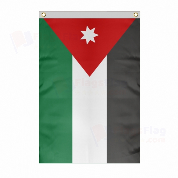Jordan Large Size Flag Hanging on Building