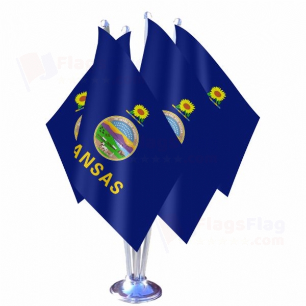 Kansas Quadruple Table Flag