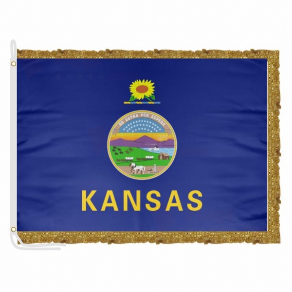Kansas Satin Office Flag