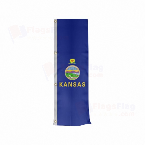 Kansas Vertically Raised Flags