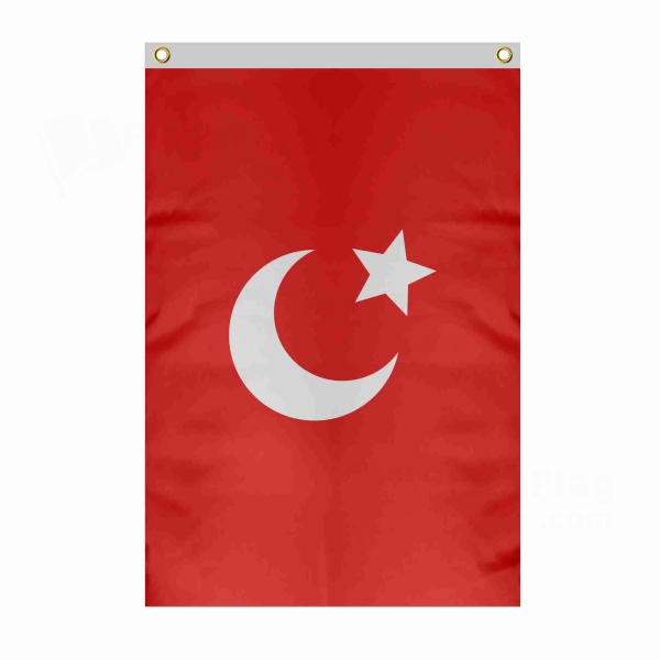Kansu Turks Large Size Flag Hanging on Building