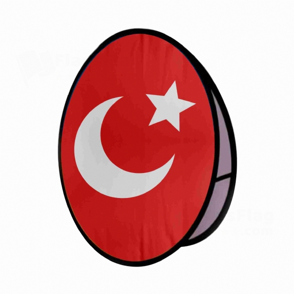 Kansu Turks Round Cloth Banner Display Stands