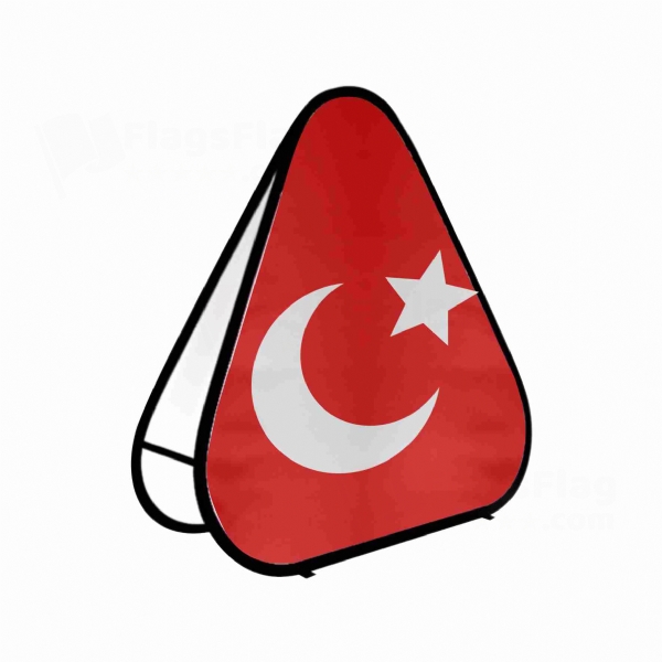 Kansu Turks Triangle Fabric Banner Display Stands