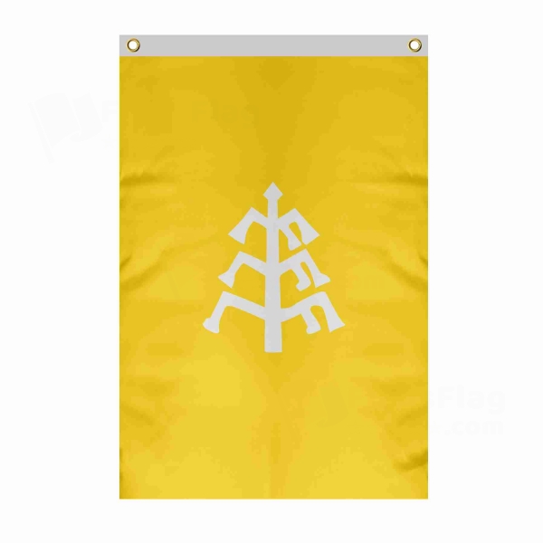 Kara Khanid Khanate Large Size Flag Hanging on Building