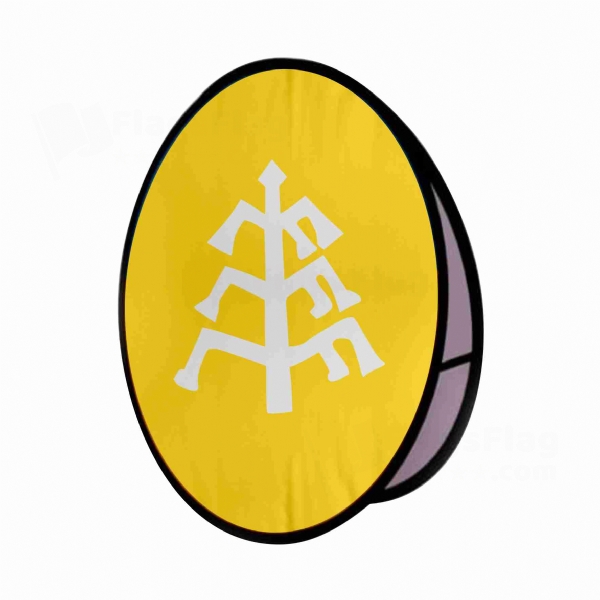 Kara Khanid Khanate Round Cloth Banner Display Stands