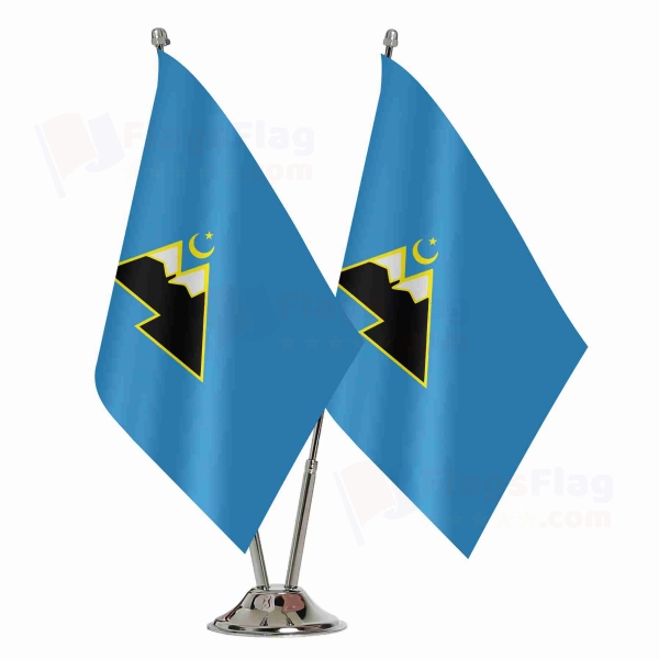Karachay Turks Russian Binary Table Flag