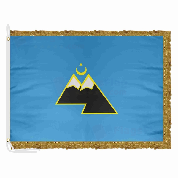 Karachay Turks Russian Satin Office Flag