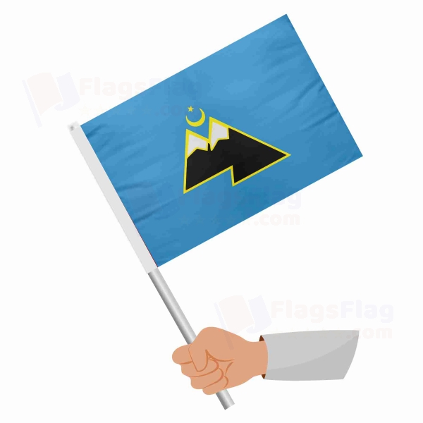 Karachay Turks Russian Stick Flag