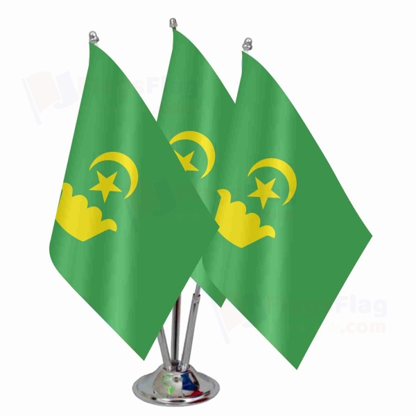 Karakalpak Turks Triple Table Flag