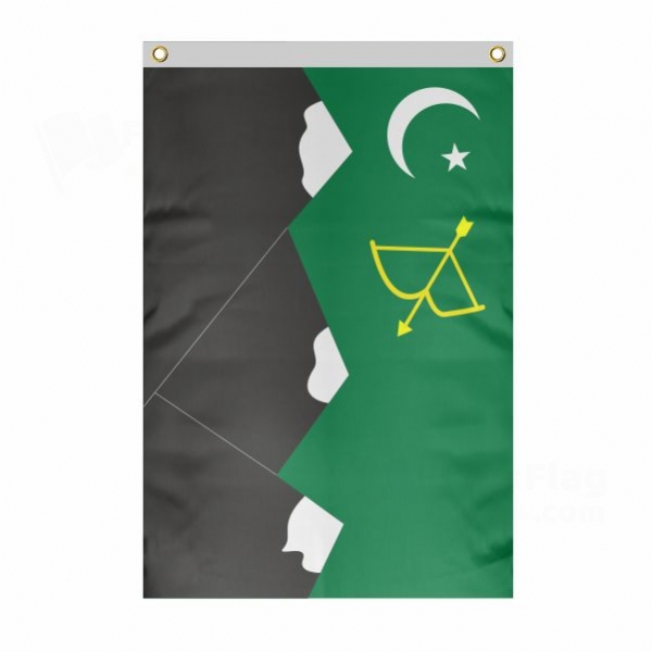 Karakorum Turks Pakistan Hunza Large Size Flag Hanging on Building