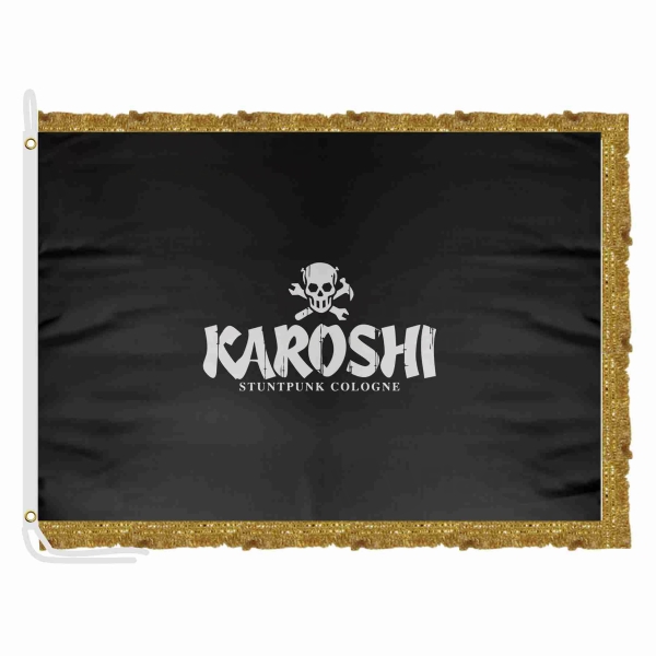 Karoshi Logo Satin Office Flag