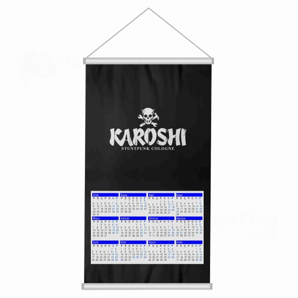 Karoshi Logo Woven Fabric Digital Printing Calendar