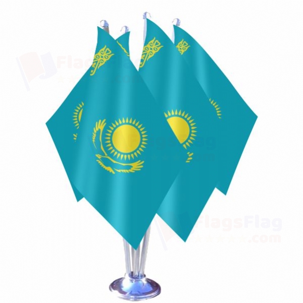 Kazakhstan Quadruple Table Flag