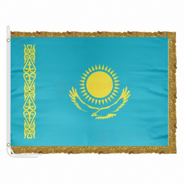 Kazakhstan Satin Office Flag