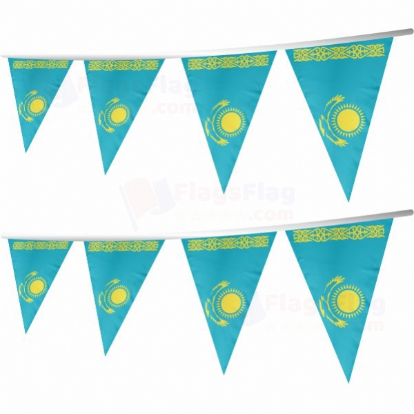 Kazakhstan Stringed Triangle Flag