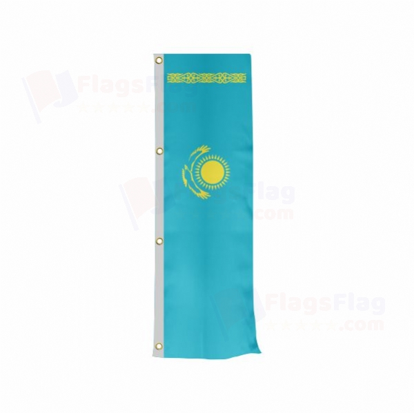 Kazakhstan Vertically Raised Flags