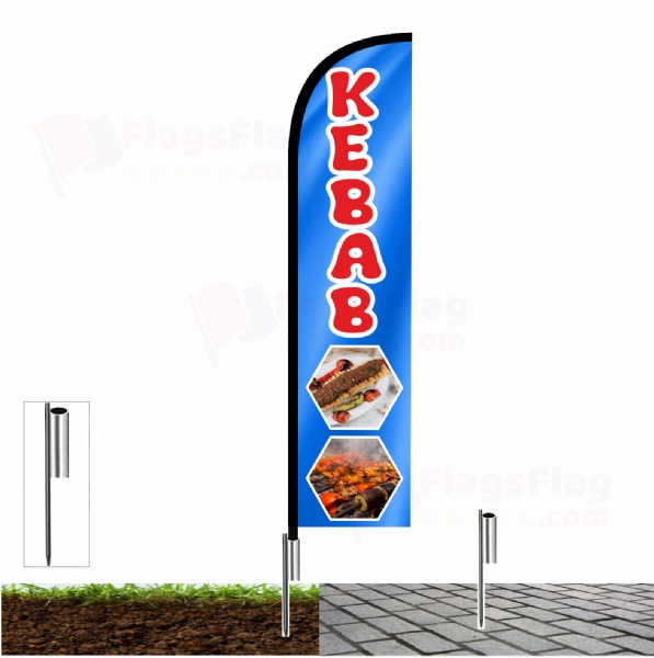 Kebab Flags with fishing line
