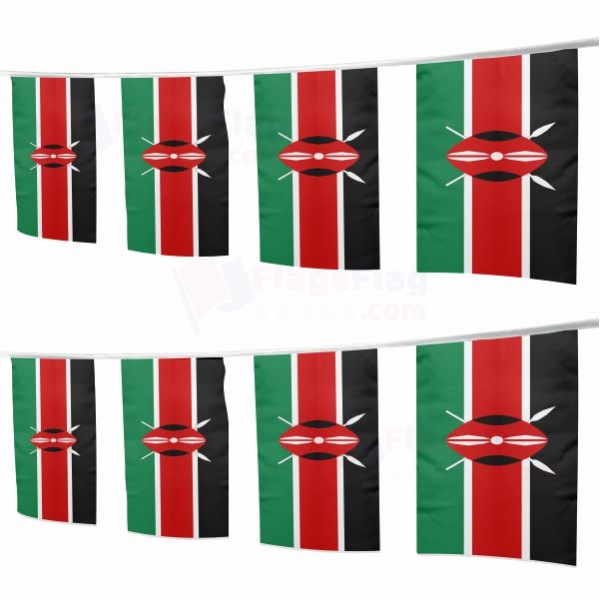 Kenya Square String Flags