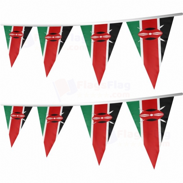 Kenya Stringed Triangle Flag