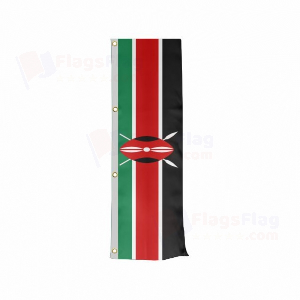 Kenya Vertically Raised Flags