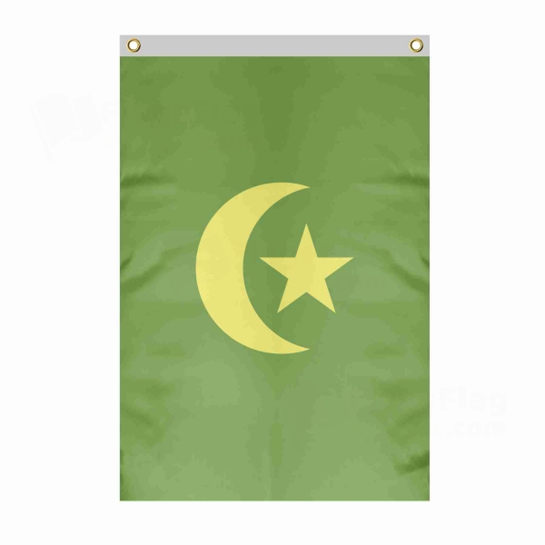 Khanate of Kokand Large Size Flag Hanging on Building
