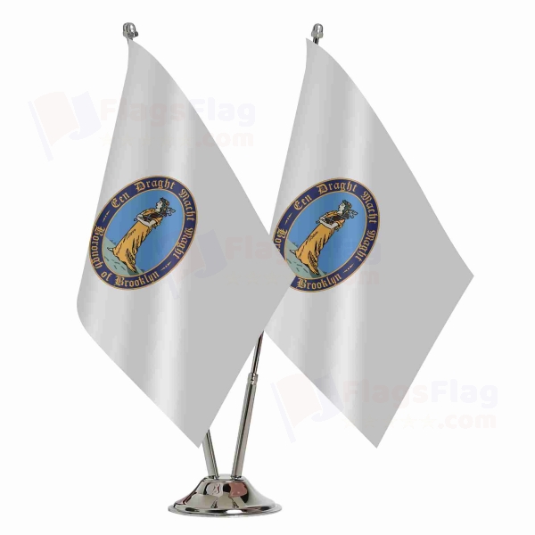 Kings County New York 2 Table Flags