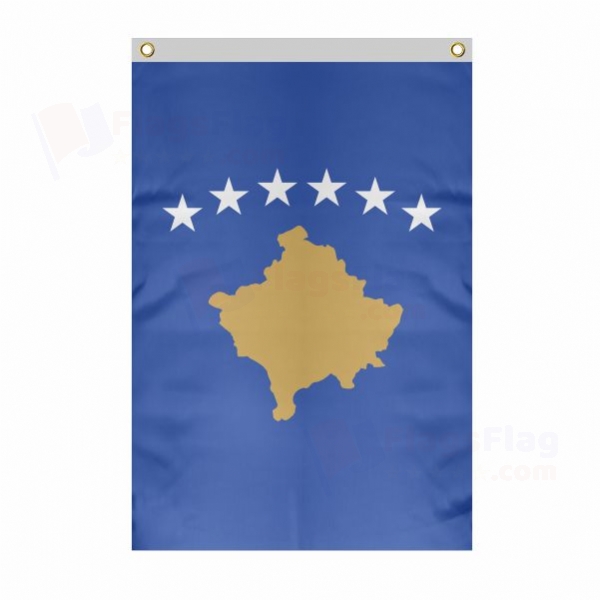 Kosovo Large Size Flag Hanging on Building