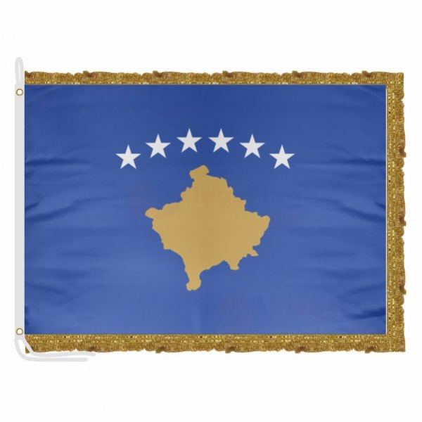 Kosovo Satin Office Flag