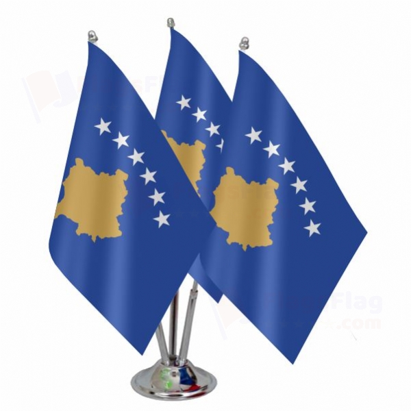 Kosovo Triple Table Flag