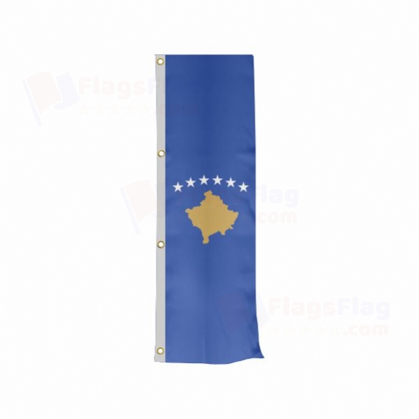 Kosovo Vertically Raised Flags