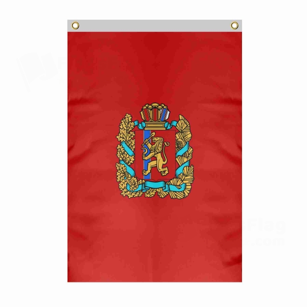 Krasnoyarsk Kray� Large Size Flag Hanging on Building