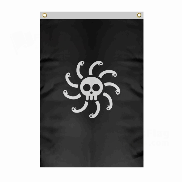 Kuja Pirates Large Size Flag Hanging on Building