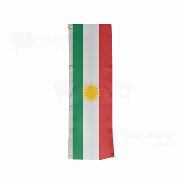 Kurdistan Vertically Raised Flags
