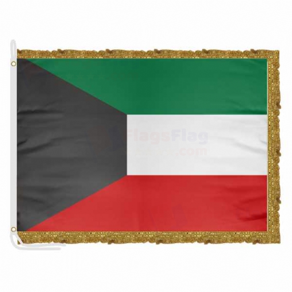 Kuwait Satin Office Flag