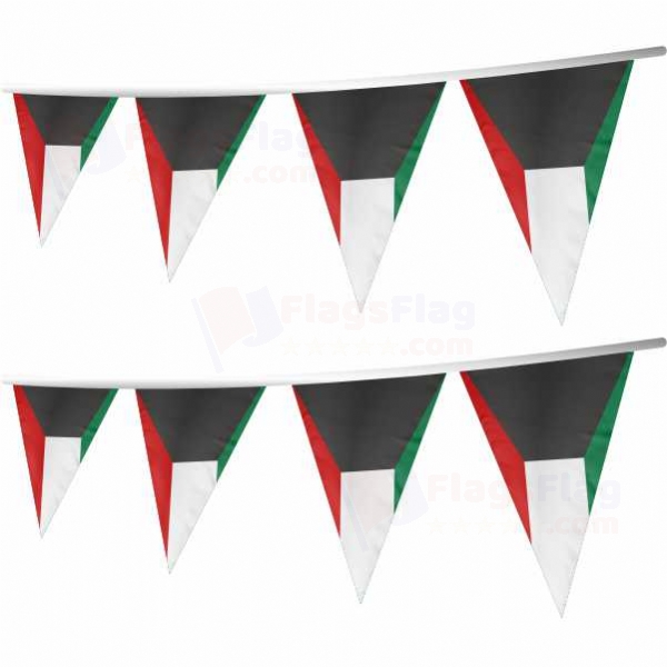 Kuwait Stringed Triangle Flag