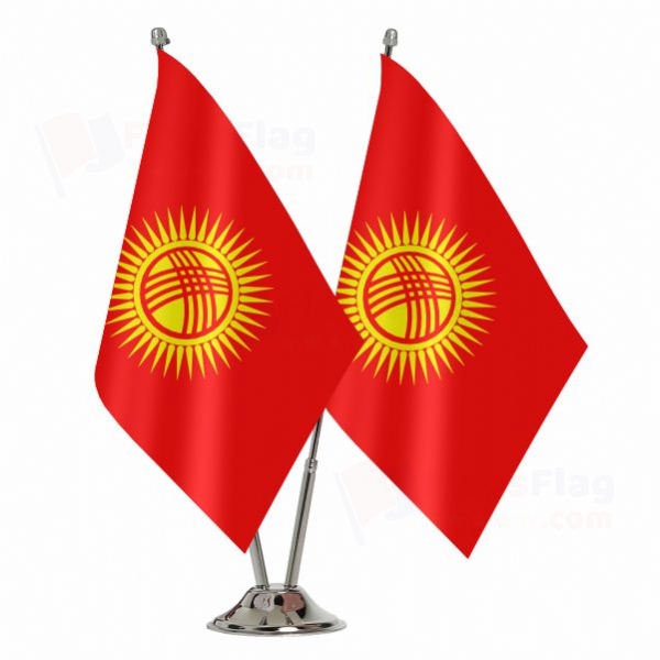 Kyrgyzstan 2 Table Flags