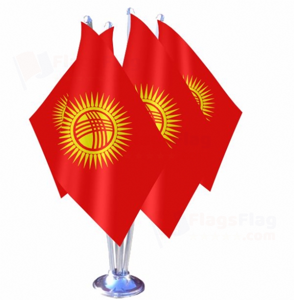 Kyrgyzstan Quadruple Table Flag